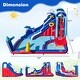 preview thumbnail 3 of 8, Gymax Inflatable Water Slide Park w/735W Blower Slide 2 Splash Pools