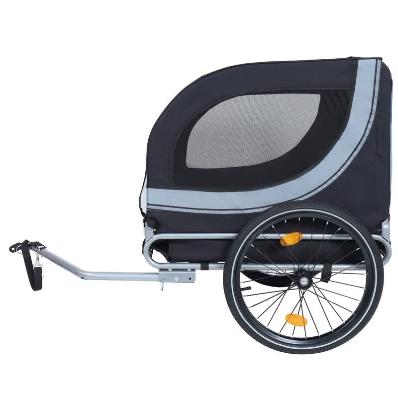 Large Folding Bike Trailer For Dogs - 66lb Capacity All-Terrain Pet Carrier, Durable Steel Frame For Cycling