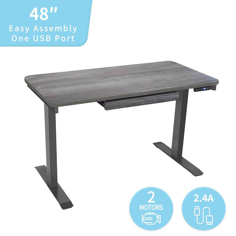 Motionwise 48 in. Standing Desk with Adjustable Height Feature - Graphite
