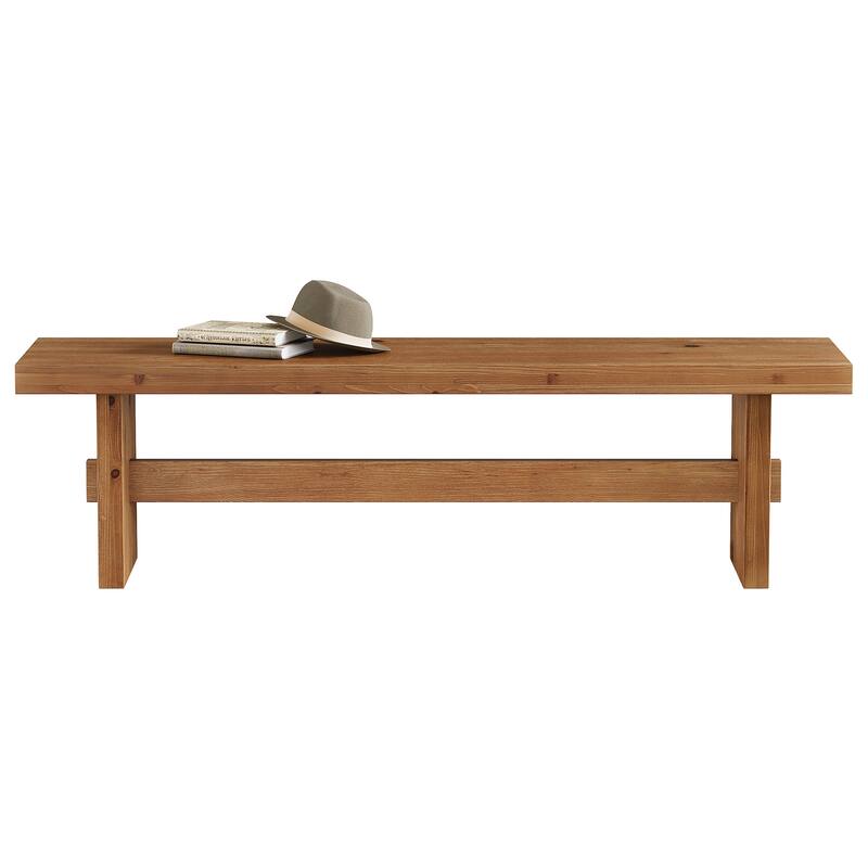 63" Solid Wood Entryway Bench, End of Bed Bench, Entry Way Benches for Bedroom, Hallway, Foyer
