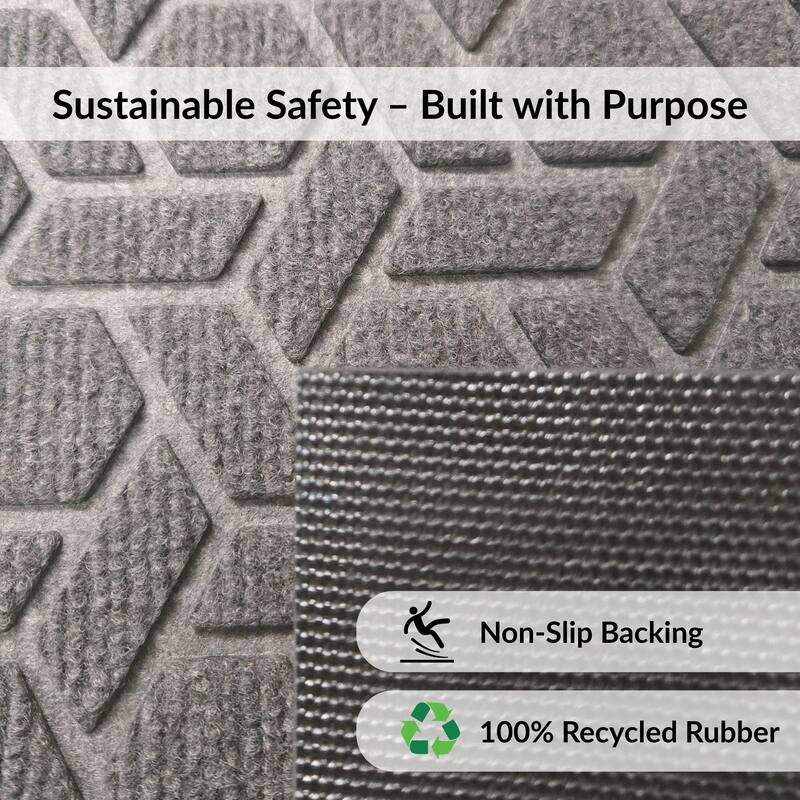 Heavy-Duty Dirt-Trapping Rubber Doormat with Raised Pattern