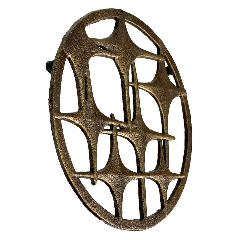 Cast Iron Stars Trivet Bronze Finish, 8" Round, Mid Century Modern - 0.5 X 8 X 8 inches