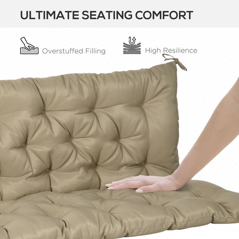 Outsunny Tufted Bench Cushions for Outdoor Furniture, 3-Seater Replacement for Swing Chair, Patio Sofa/Couch