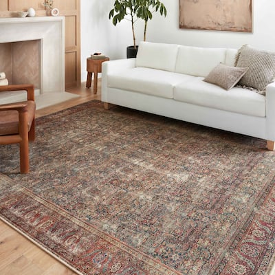 Alexander Home Sophia Printed Distressed Floral Vintage Area Rug