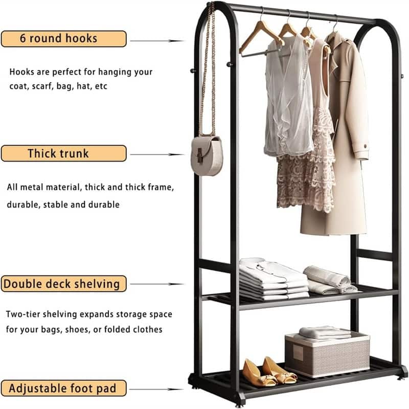 heavy duty clothes rack black clothing racks - 15.8"D x 31.5"W x 67.7"H