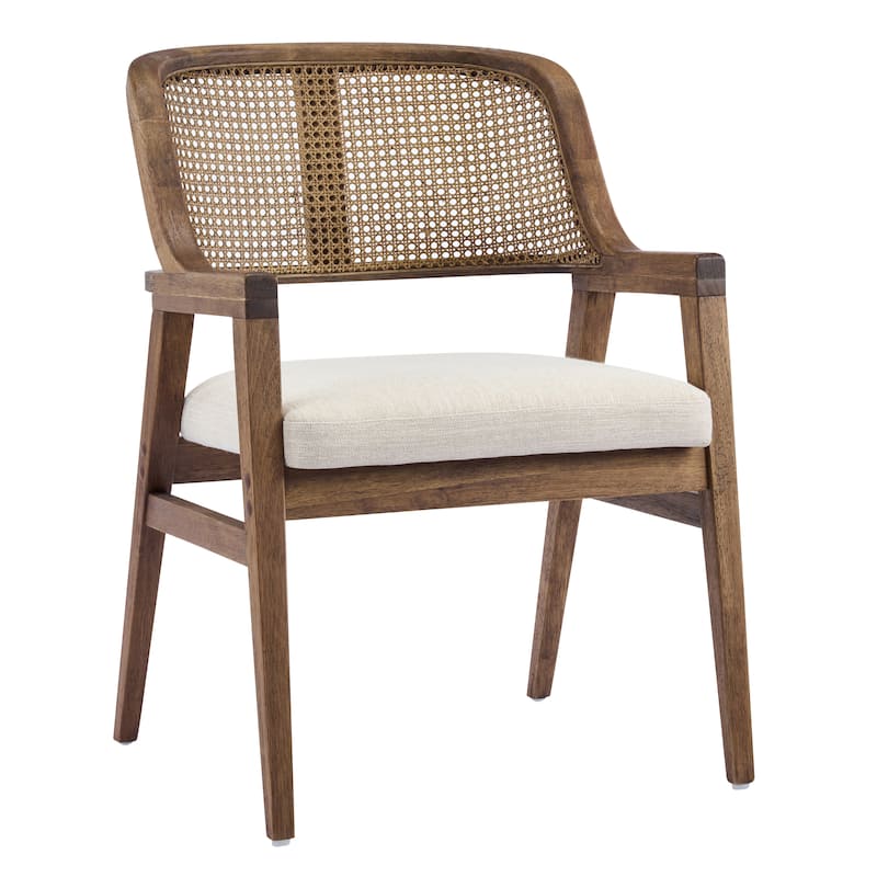 Christopher Knight Home - Mid-Century Extendable Dining Table Set with Upholstered Cane Back Dining Chairs