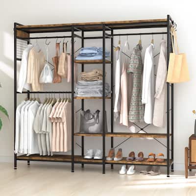 Free Standing Closet Organizer, Clothes Rack for Hanging Clothes ...