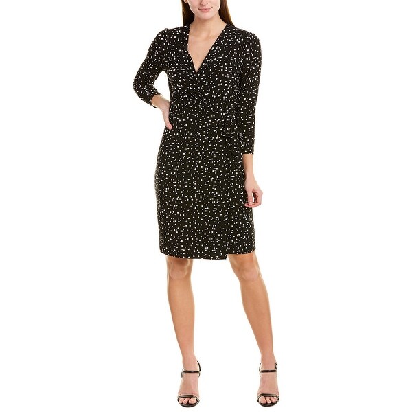 anne klein black wrap dress