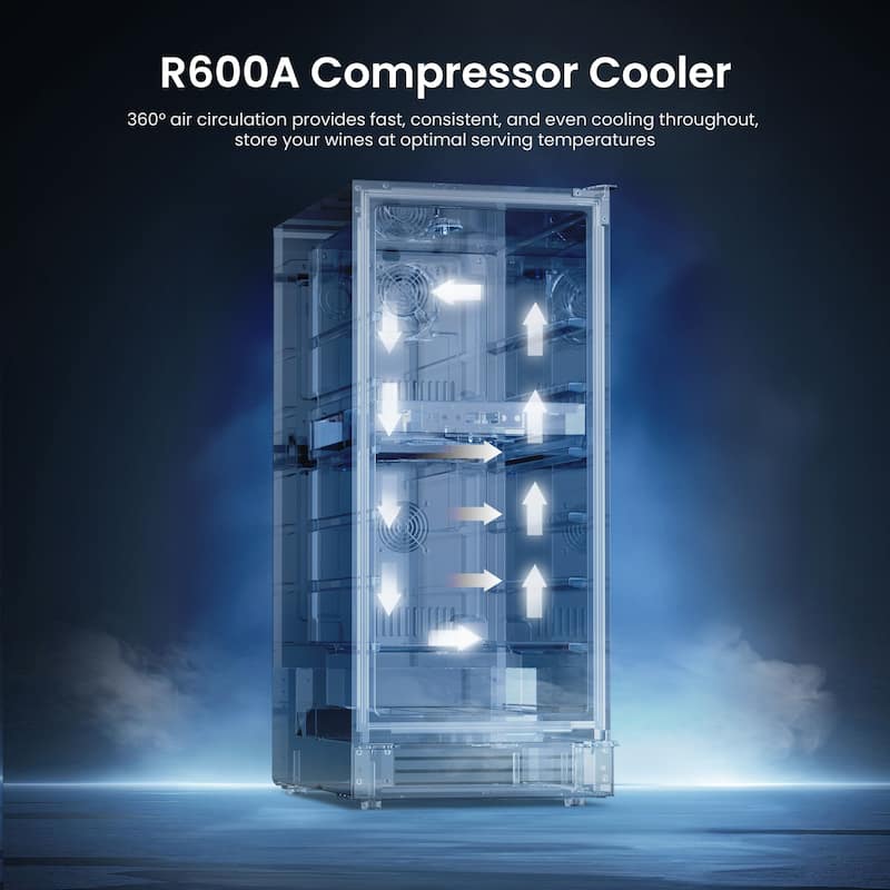 15 Inch Wine/Beverage Refrigerator Cooler 28 Bottles TWO Zones Built-in/Freestanding Wine Rack