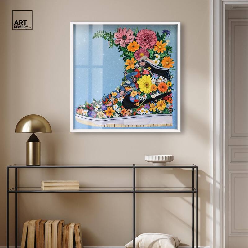 Blooming Floral Sneaker Shadowbox by Art Remedy
