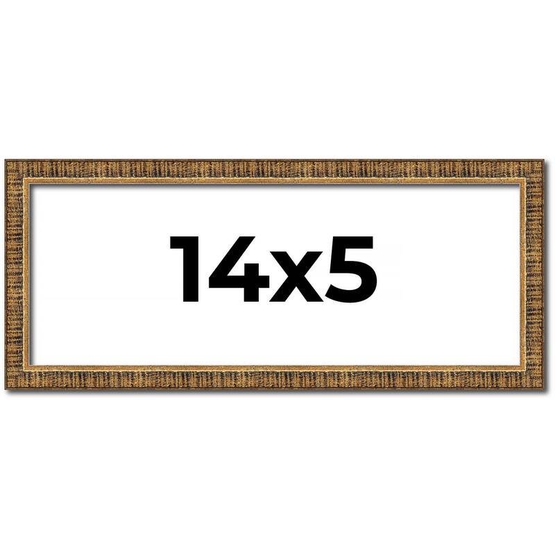 14x5 Frame Gold Solid Wood Picture Frame - Complete Modern Photo Frame
