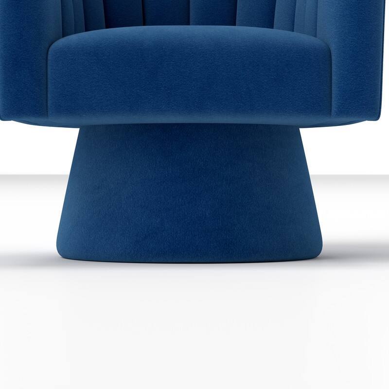 SEYNAR Modern Glam Velvet Upholstered Round Swivel Accent Arm Barrel Chair for Living Room Set of 2