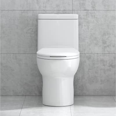 One piece dual flush elongated 12'' rough in toilet (Seat include) - N/A