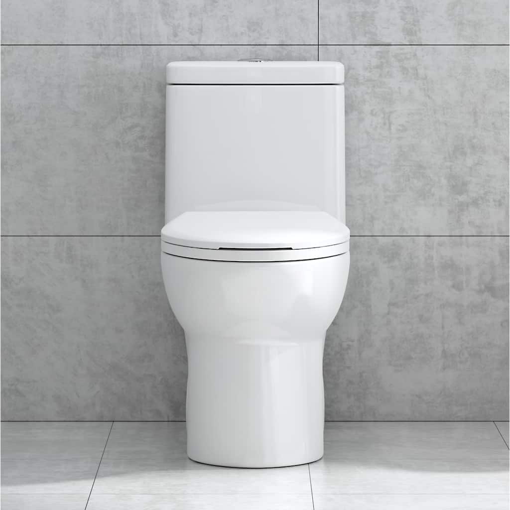 One piece dual flush elongated 12'' rough in toilet (Seat include) - N/A