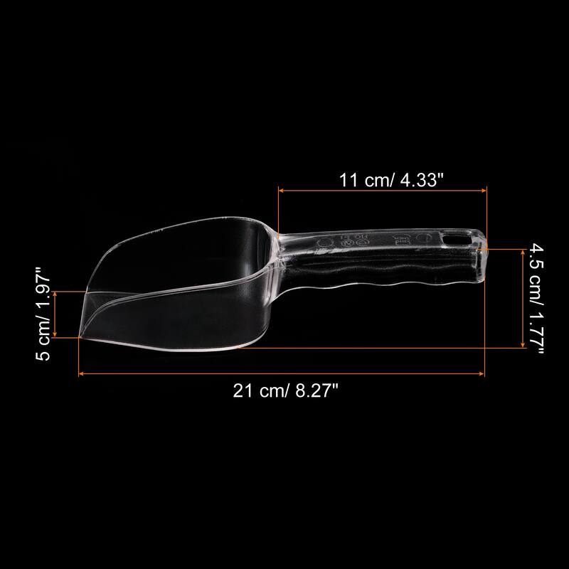 Ice Scoop, 8.27x1.97" Small Ice Maker Flour Cereal Sugar Handle Shovel - Clear