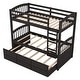 preview thumbnail 11 of 14, Twin over Twin Wood Black Bunk Bed with Trundle and Drawers