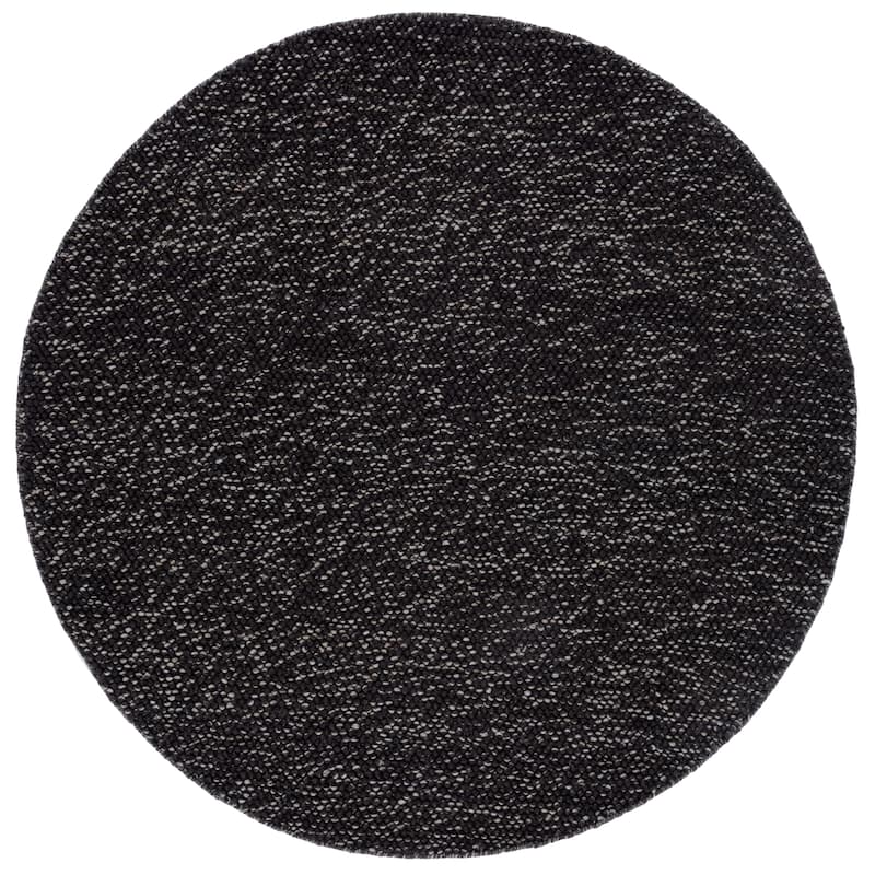SAFAVIEH Handmade Natura Maayan New Zealand Wool Rug - 6' Round - Black/Grey