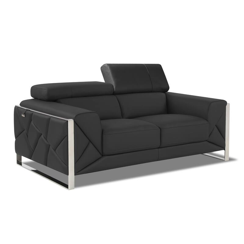 Top Grain Italian Leather Loveseat