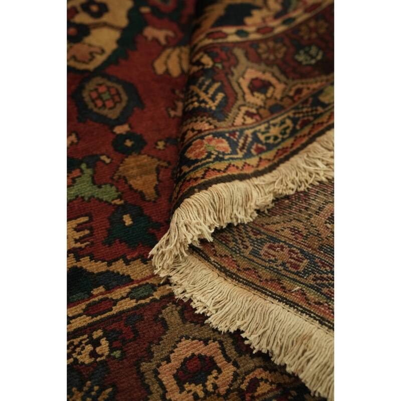 Hand Knotted Oriental 100% Wool Carpet Traditional Geometric Red Bakhtiari Area Rug - 9' 5'' X 6' 9''