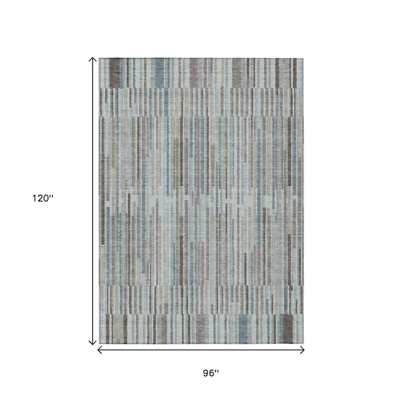 HomeRoots Striped Transitional Rectangle Outdoor Rug