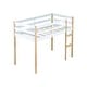 preview thumbnail 8 of 9, Rubber Wooden Twin Loft Bed with Ladder and Bed Platform of Strengthened Slats