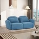 preview thumbnail 1 of 5, Teddy Upholstered Sofa Loveseat With Pillows Blue