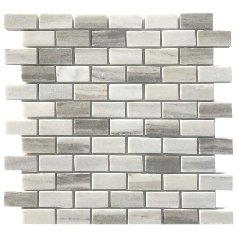 Apex Marble 1" x 2" Brick Honed Mosaic Tile - 5 Sheets (5.00 sf) - Grey