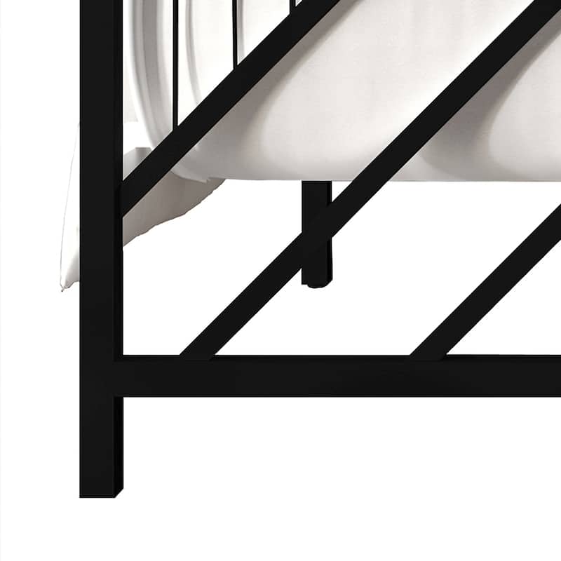 CraftPorch Classic Geometric Slat Metal Platform Bed