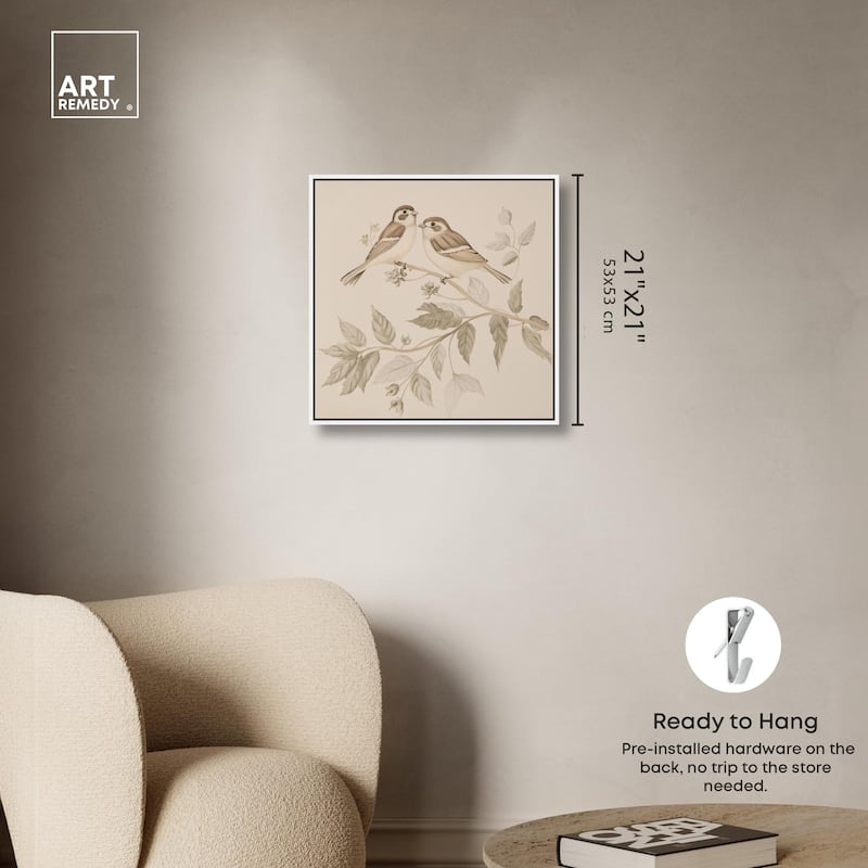 Pair of Finches III Canvas by Art Remedy