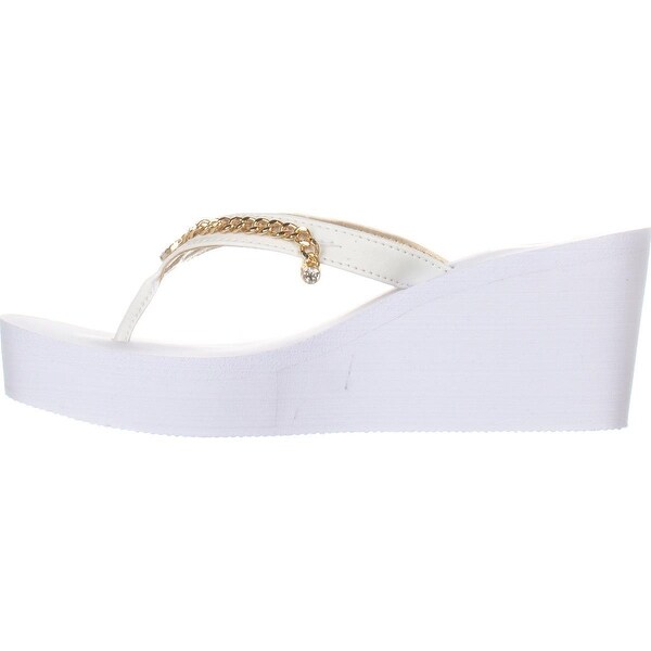 guess white flip flops