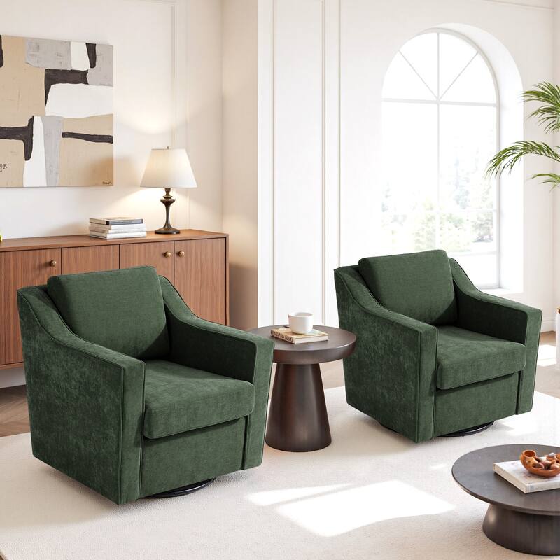 Modern Swivel Upholstered Armchair Accent chair Set of 2