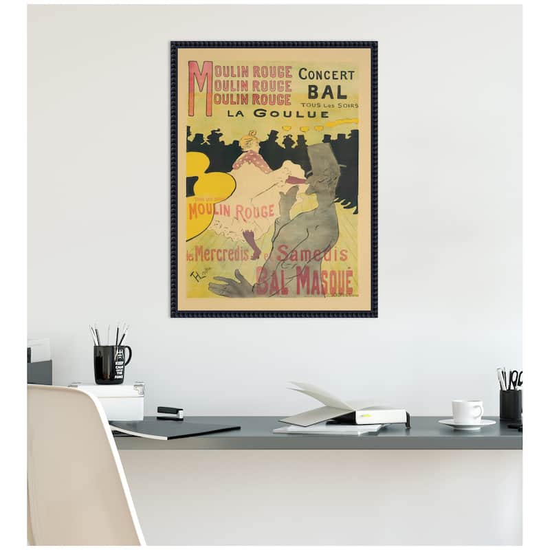 Kate and Laurel Moulin Rouge La Goulue 1891 by The Art Institute of Chicago Framed Canvas Wall Art Print