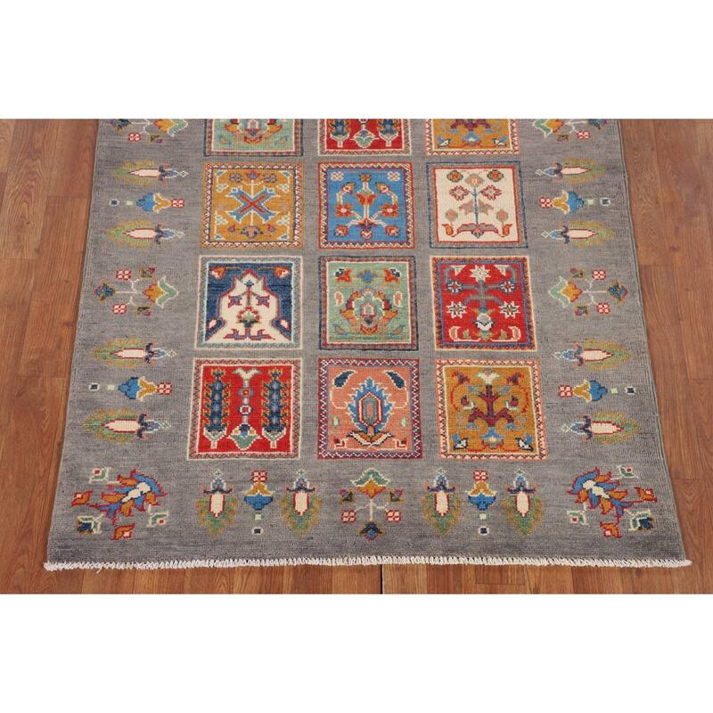 Garden Design Kazak Oriental Accent Rug Handmade Wool Carpet - 3'7" x 4'11"