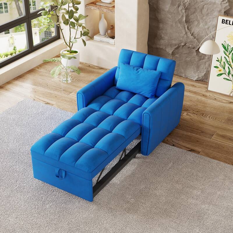 38.2-Inch Foldable Large-Size Sofa Bed,Sofa Bed With Adjustable Backrest,3 Positions And Pillows