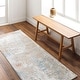preview thumbnail 19 of 18, Oleander Distressed Abstract Area Rug Blue/Orange - Runner - 2' 7" x 10'