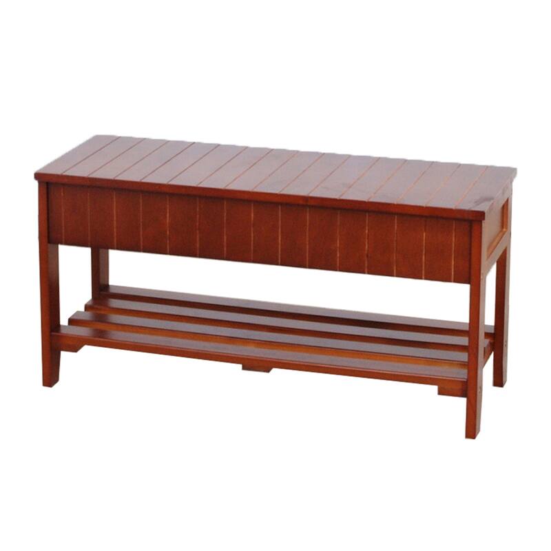 Solid Wood Shoe Bench with Storage