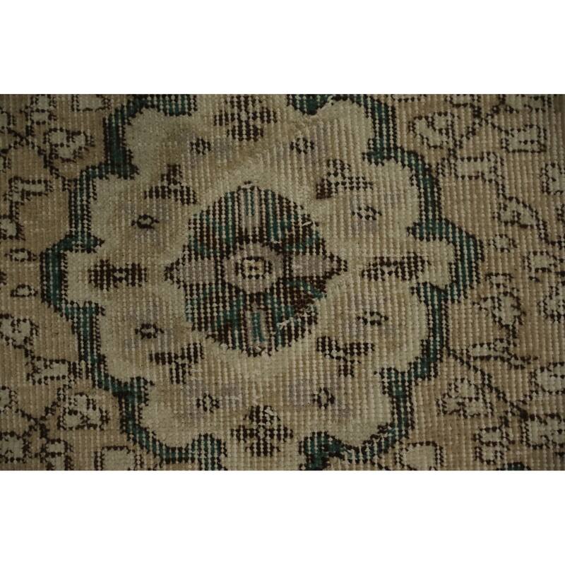 Hand Knotted Oriental 100% Wool Carpet Transitional Floral Beige & Ivories Anatolian Area Rug - 8' 8'' X 5' 9''