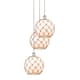 Option Polished Nickel / White Glass with Brown Rope