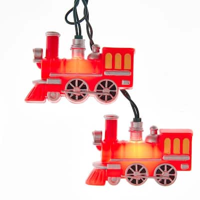Kurt Adler UL 10-Light Red Train Light Set - N/A