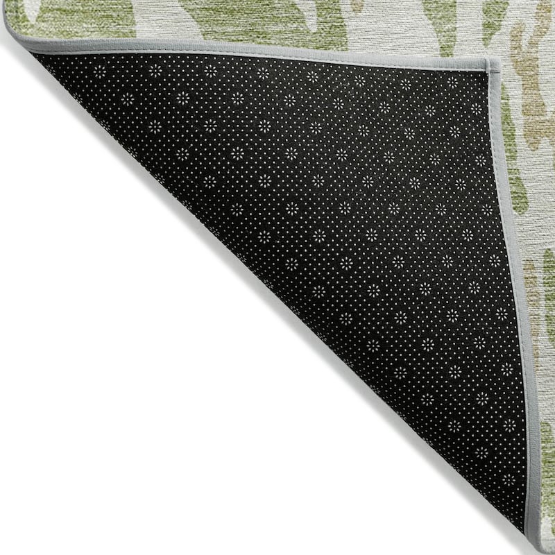 Machine Washable Indoor/ Outdoor Abstract Contemporary Chantille Rug