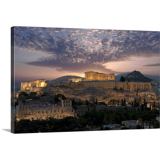 "Ruins of a temple, Athens, Attica, Greece" Canvas Wall Art