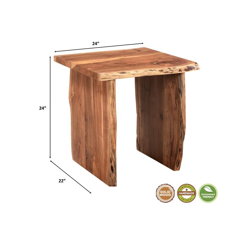 Sienna 2-piece Live Edge Solid Wood Living Room Table Set