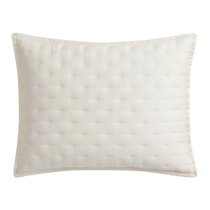 HiEnd Accents Lyocell Lyocell Quilted 2 Piece Pillow Sham Set - Ivory - King