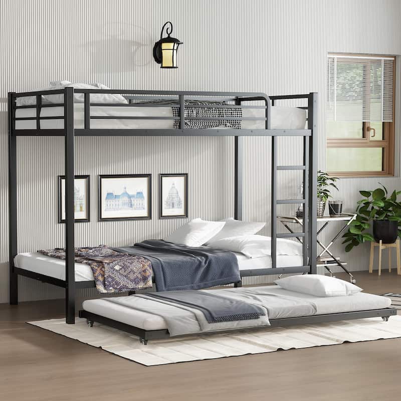 Metal Bunk Bed with Twin Size Trundle - Twin XL
