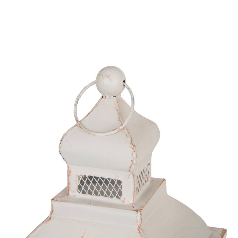 Glitzhome 2-piece Vintage Farmhouse Style Wood/ Metal Lantern Set