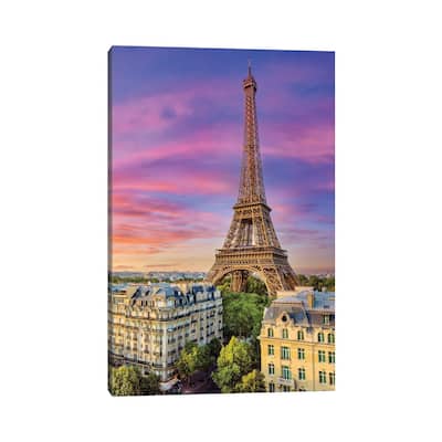 iCanvas "Colorful Sunset Eiffel Tower Paris" by Susanne Kremer Canvas Print