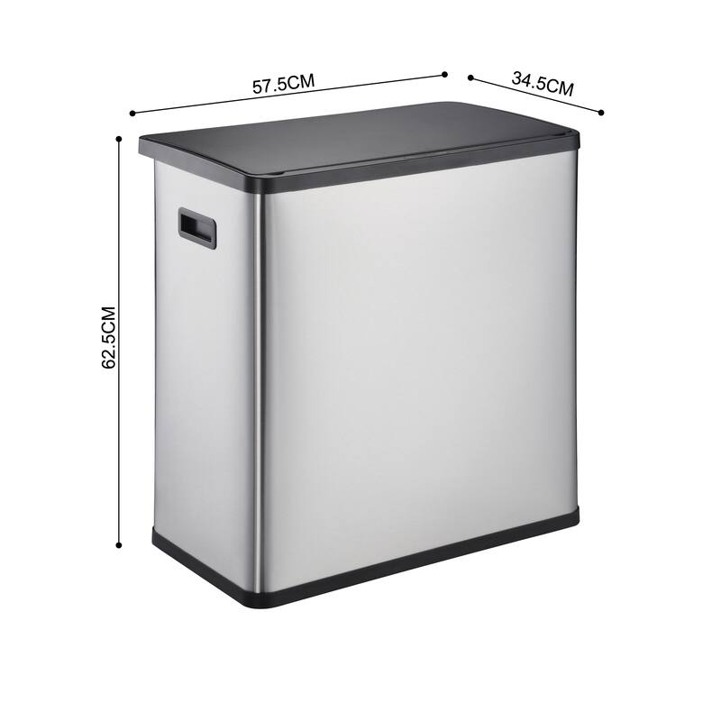 60L (30x2) Dual Compartment Touchless Sensor Recycling Bin
