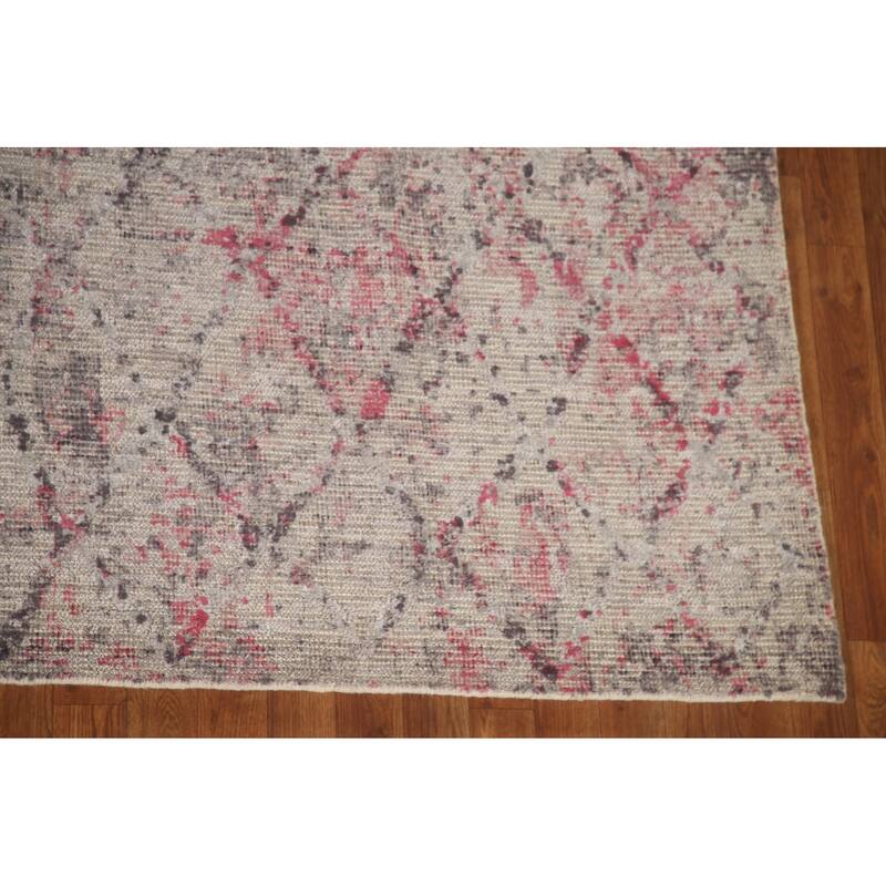 Abstract Rug Handmade Contemporary Wool Carpet - 8'0"x 9'11"