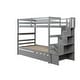 preview thumbnail 3 of 21, Twin over Twin Bunk Beds with Stairway Storage