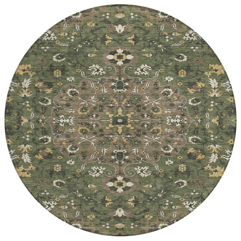 Machine Washable Indoor/ Outdoor Traditional Savannah Chantille Rug